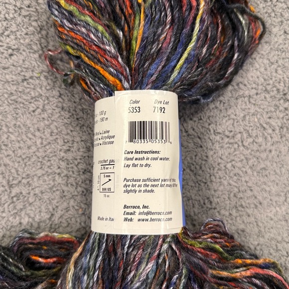 Berroco Boboli Yarn 5353 Italy Wool Acrylic Viscose 206yd 100g Knitting - Picture 4 of 6